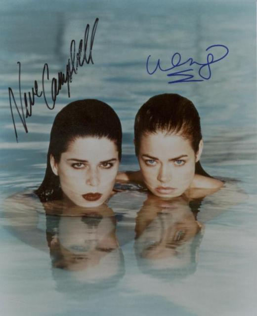  Wild Things: Neve Campbell and Denise Richards (10x8)   Signed by both. Neve's signature has some lifting (as shown).