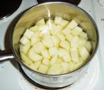 Chop the spuds up, and bung 'em in a pan with salt and boil them.