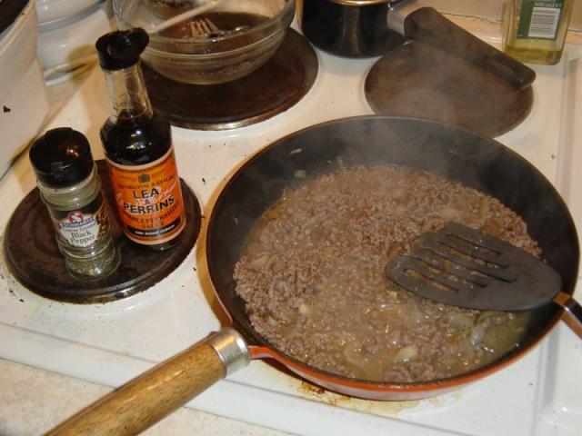 Remember that potato water you didn't throw away? Put an Oxo cube and some pepper and some Worcestershire Sauce in and chuck tha