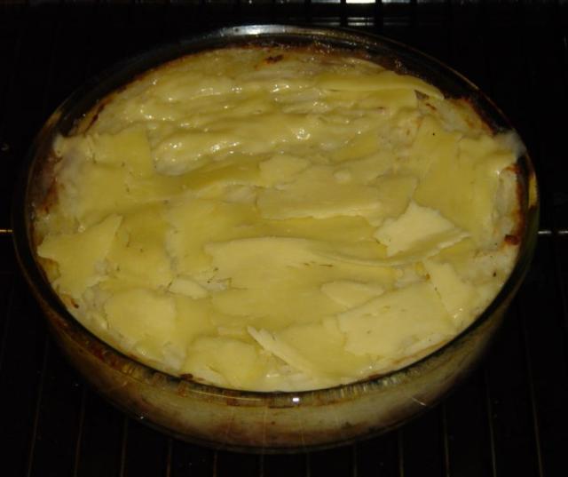 Just before it is ready, put the cheese on  top...